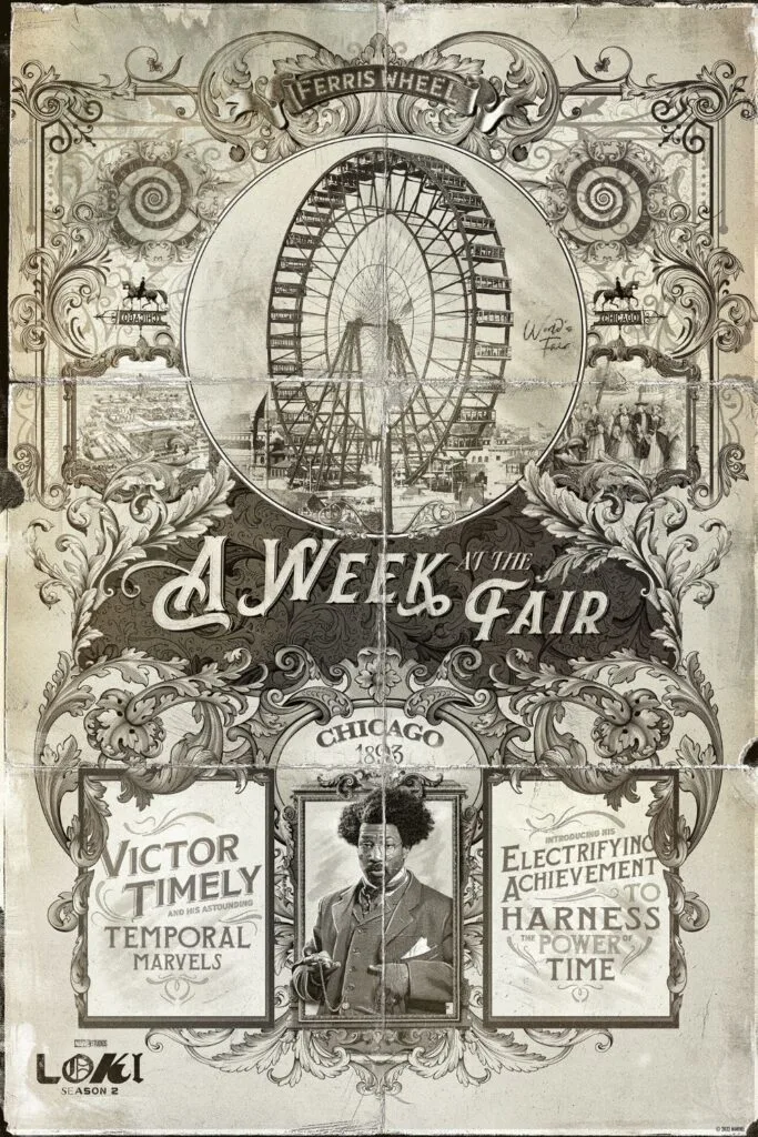 Promotional poster that looks like a newspaper advertisement for Chicago World's Fair and Victor Timely's show.