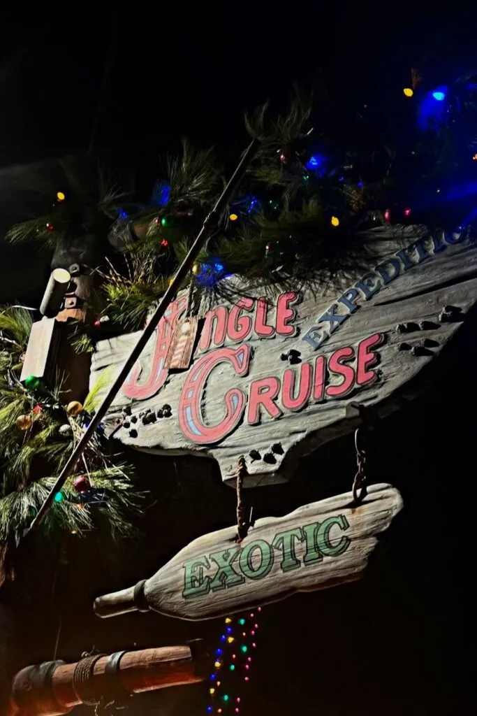 Photo of the sign for Jingle Cruise at Magic Kingdom.