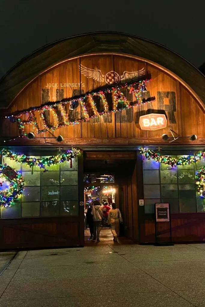 Photo of the entrance to Jock Lindsey's Holiday Bar in Disney Springs at Disney World.