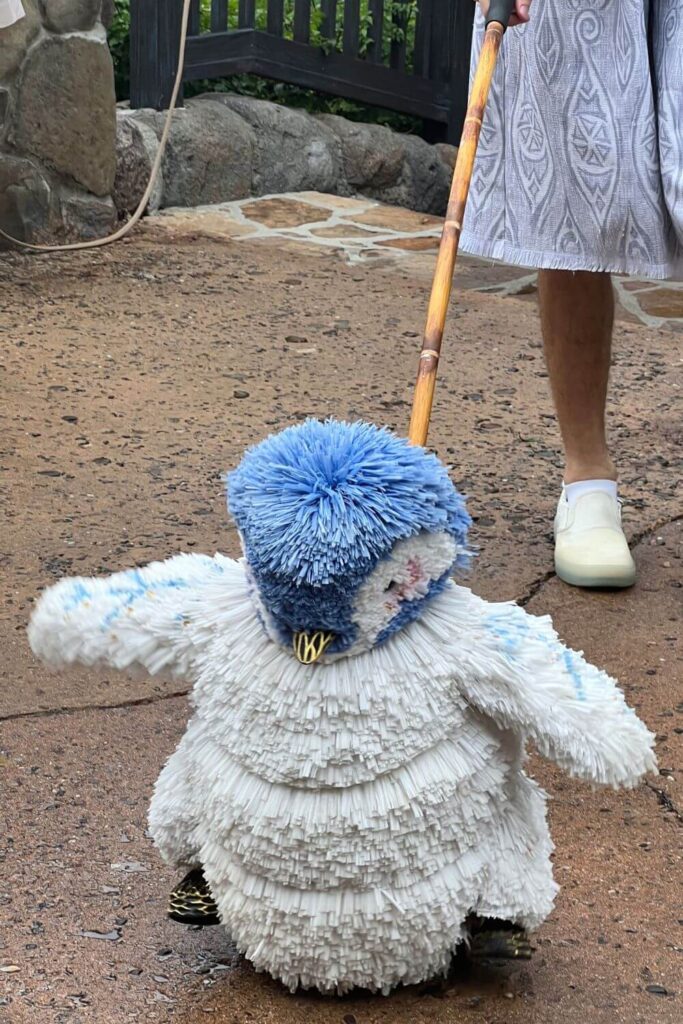 Photo of a fluffy penguin puppet from the Merry Menagerie at Disney's Animal KIngdom.