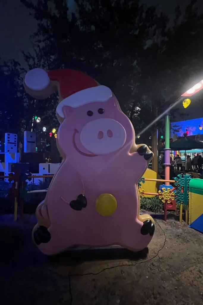 Photo of the giant Mr. Hamm Santa sugar cookie photo op.