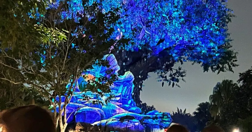 Photo of the Tree of Life Awakenings, Holiday Version, at Animal Kingdom theme park.