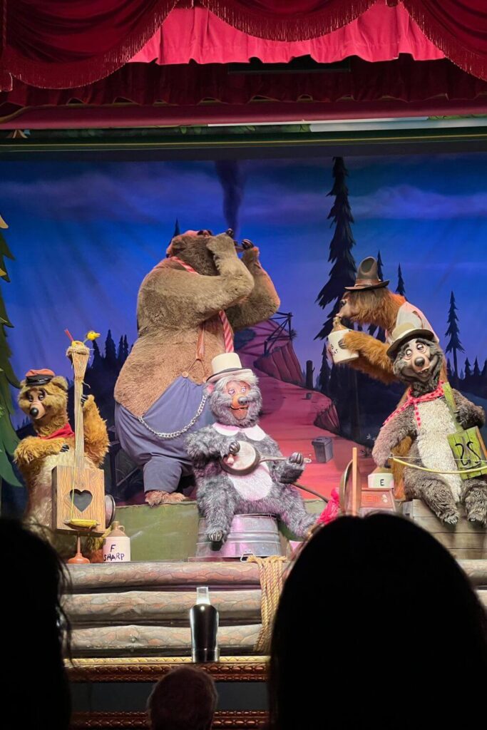 Photo of a scene from the Country Bears Jamboree Show at Magic Kingdom
