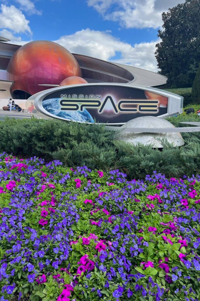 Photo of the entrance of Mission: Space at Epcot.