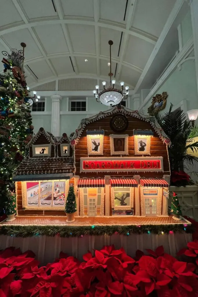 Photo of the gingerbread display at Disney's BoardWalk Inn.