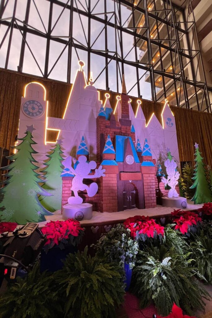 Photo of the 2023 gingerbread castle at Disney's Contemporary Resort.