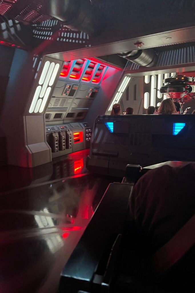 Photo of the trackless portion of the Rise of the Resistance ride at Disney World's Hollywood Studios.