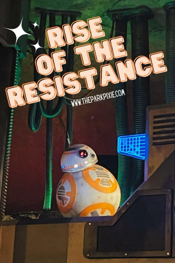 Photo of BB-8 from the Rise of the Resistance ride at Hollywood Studios.