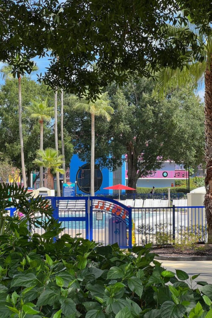 Photo of the secluded Piano Pool at All Star Music Resort.