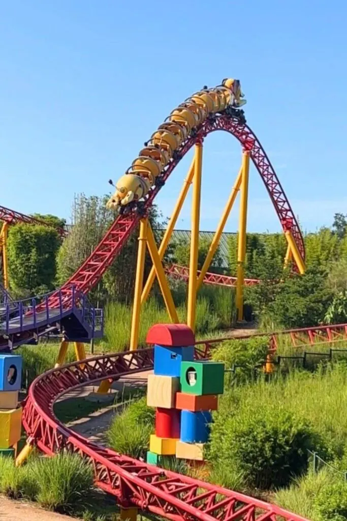 Photo of Slinky Dog Dash roller coaster in Toy Story Land at Disney World's Hollywood Studios.