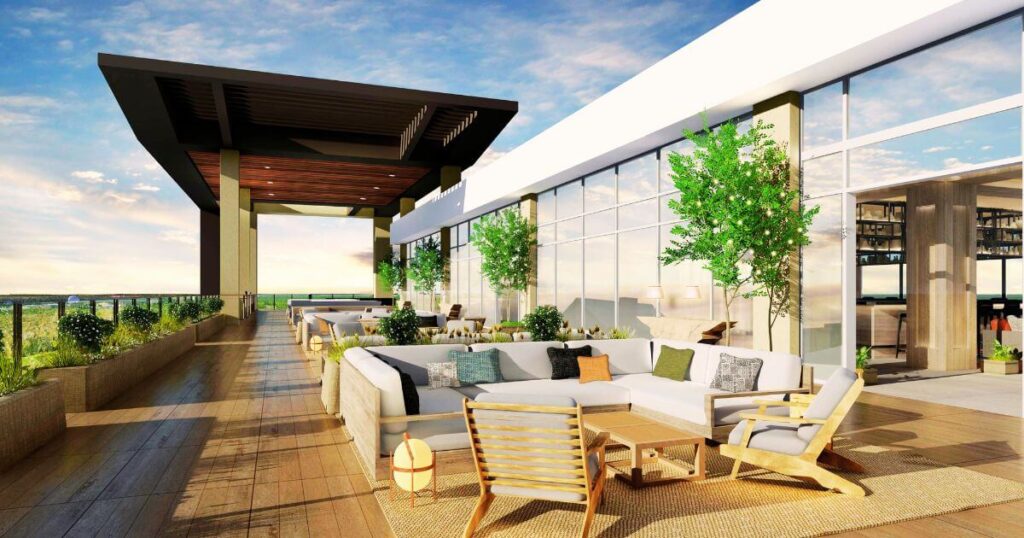 Photo of the roof deck lounge at the JW Marriott Orlando Bonnet Creek Resort.