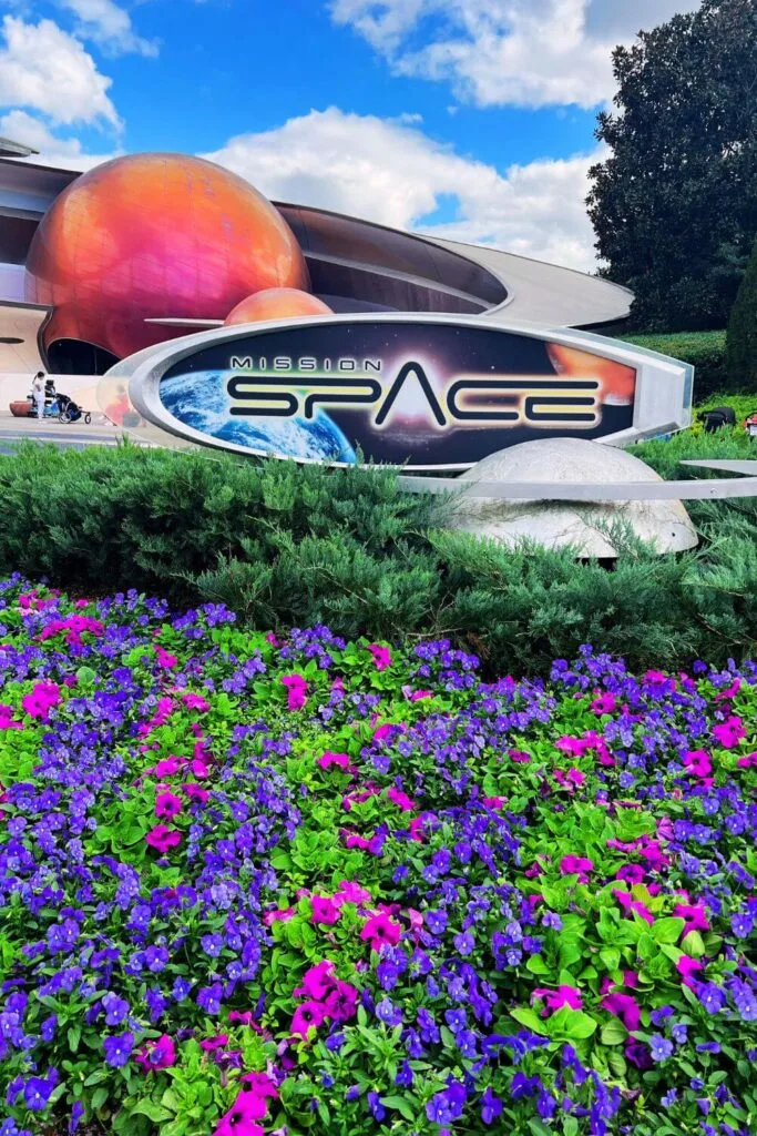 Photo of the entrance for Mission: Space at Epcot.