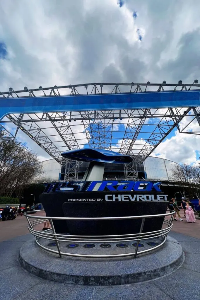 Photo of the entrance for Test Track in Epcot's World Future.