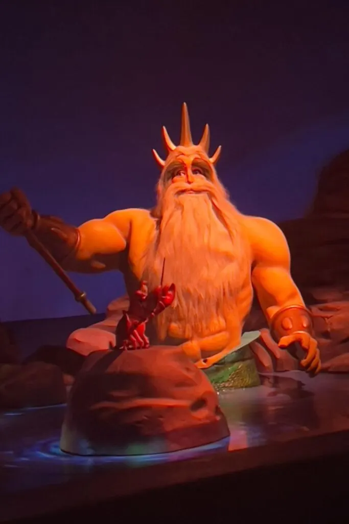 Photo of King Triton and Sebastian in Under the Sea ~ Journey of the Little Mermaid ride.