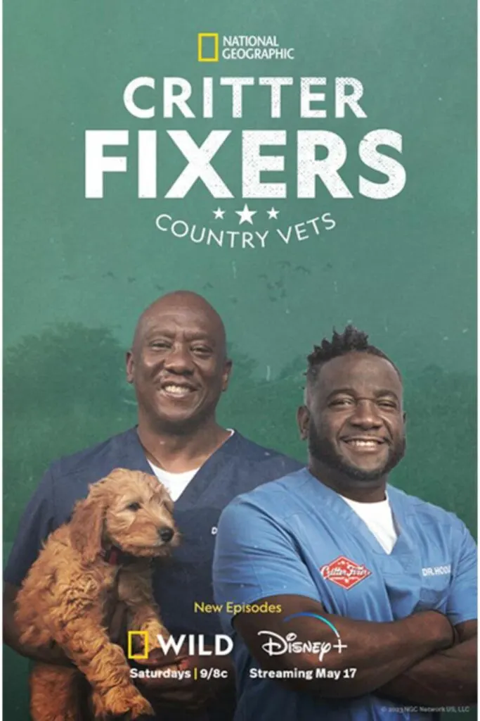 Promotional poster for the National Geographic reality series, Critter Fixers: Country Vets.
