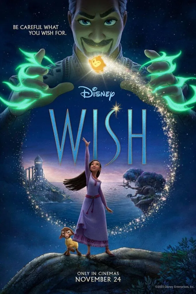 Promotional poster for the animated Disney movie, Wish.
