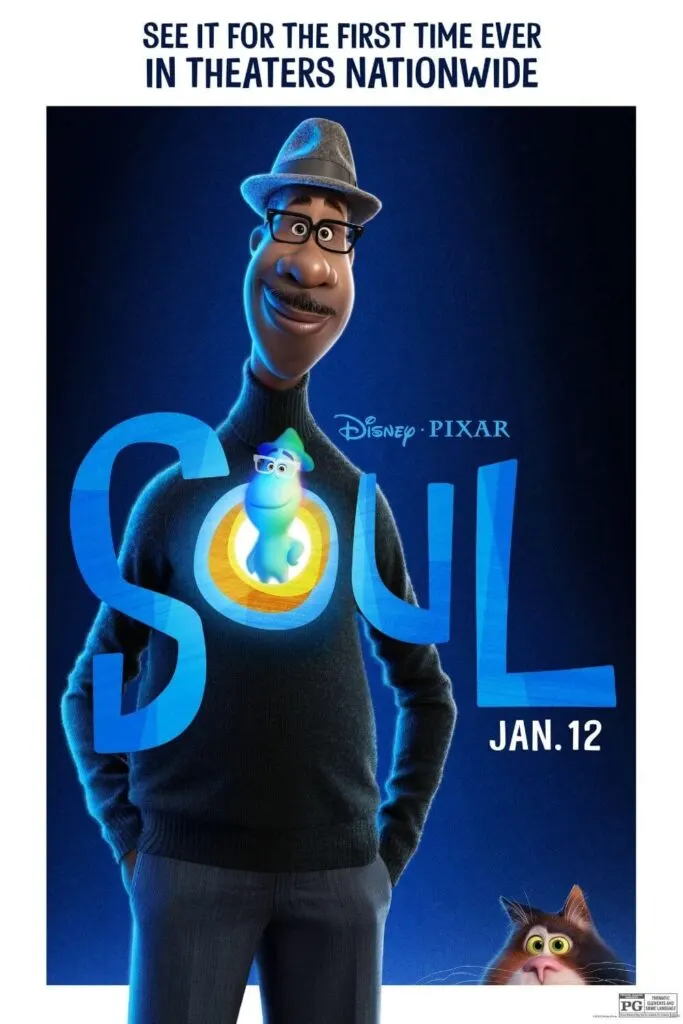 Promotional poster for the theatrical release of Pixar's Soul.