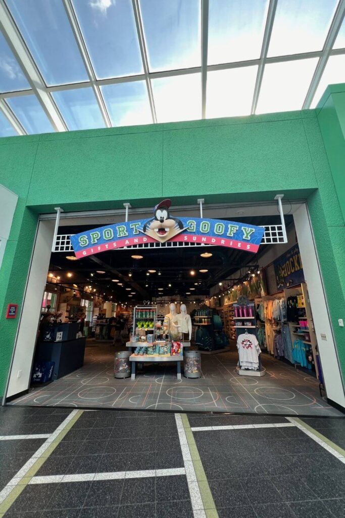 Photo of the entrance to the Sport Goofy Gifts and Sundries Shop.