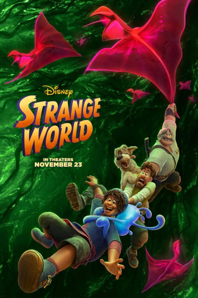 Promotional poster for the animated Disney movie, Strange World.