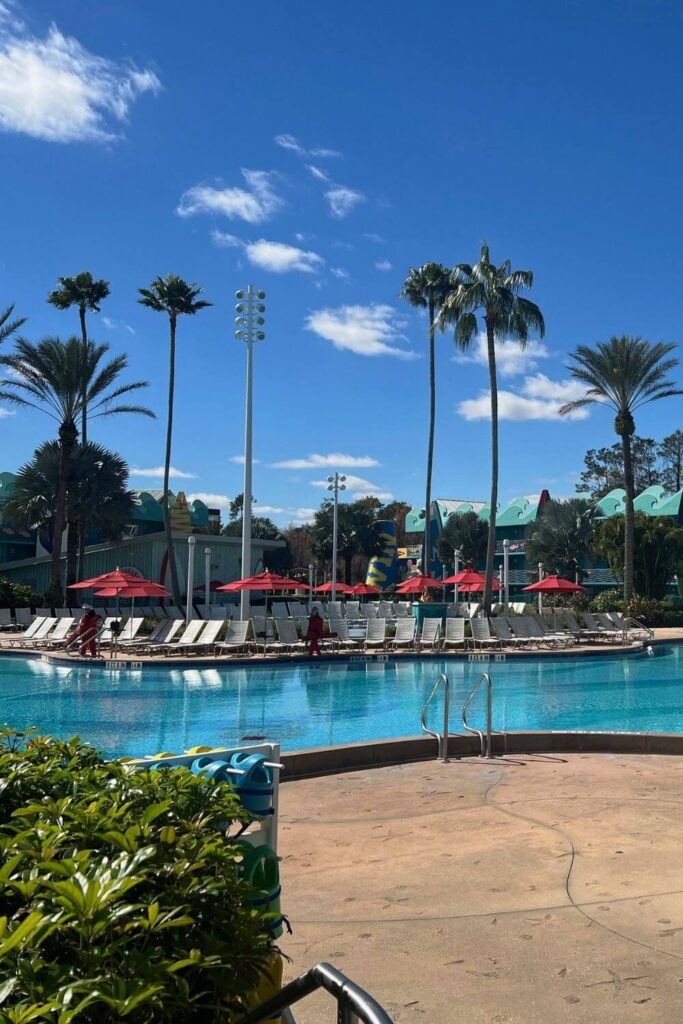 Photo of the Surfboard Bay Pool without guests.