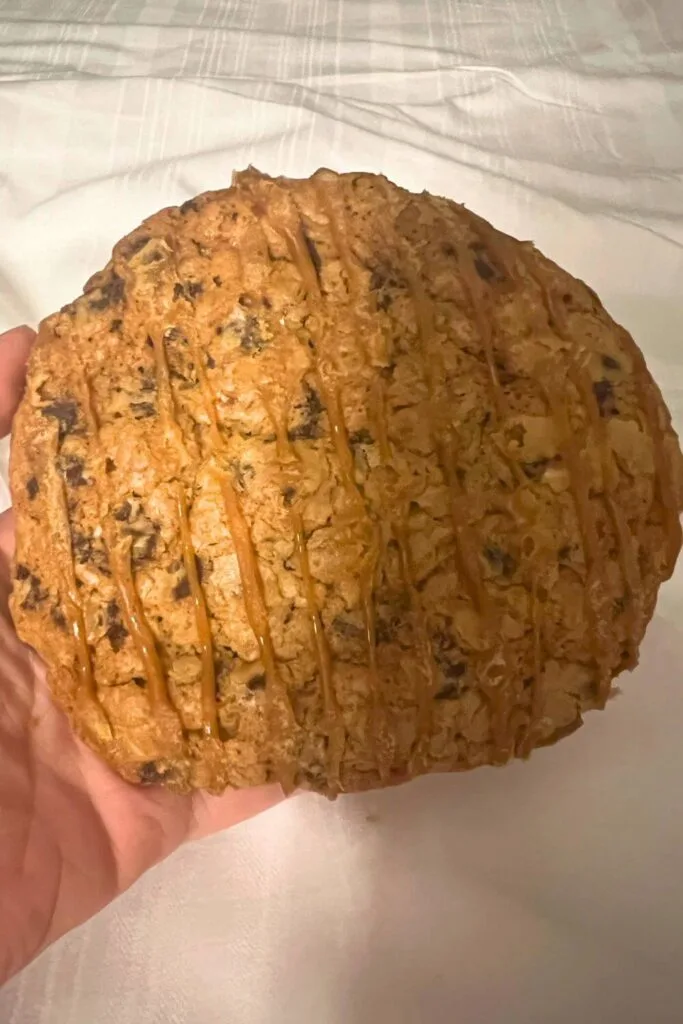 Photo of the Caramel Chocolate Chip Cookie with Pretzels from Karamell-Kuche in Epcot's Germany Pavilion.