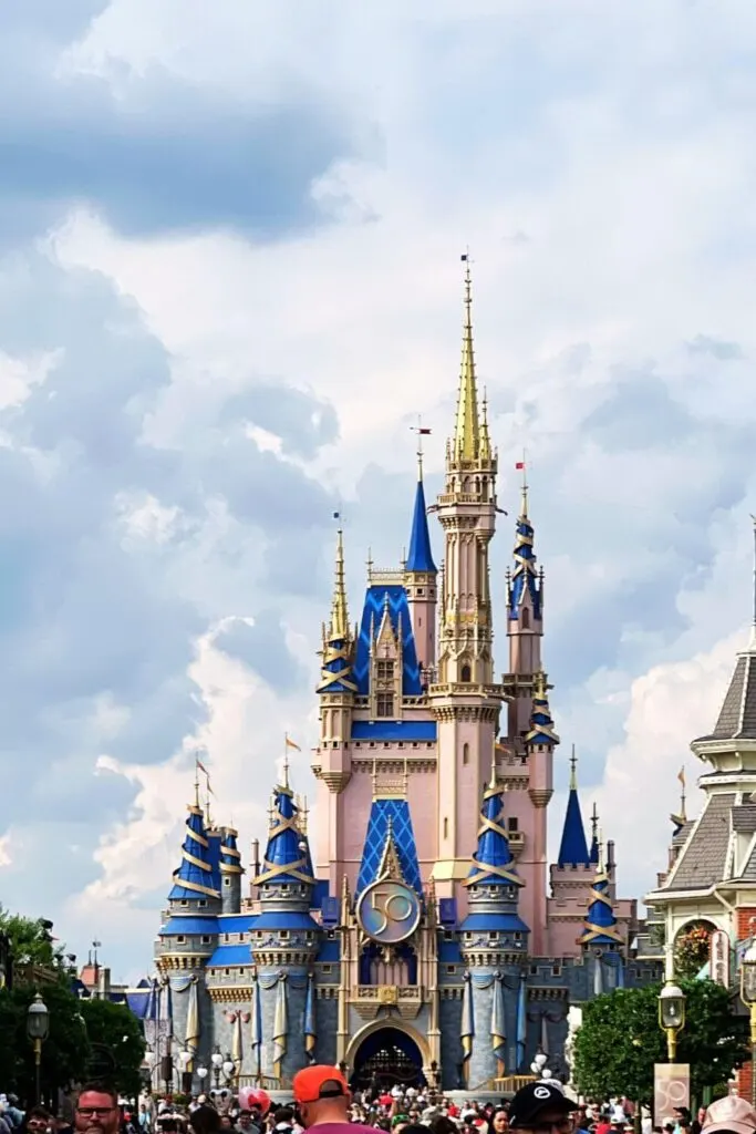 Photo of Cinderella's Castle at Magic Kingdom during the 50th celebration.