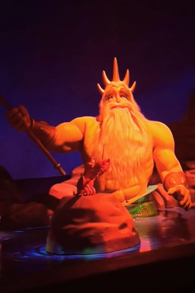 Photo of King Triton and Sebastian on Under the Sea ~ Journey of The Little Mermaid at Magic Kingdom.