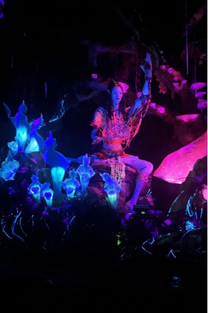 Photo of the Avatar shaman on Na'vi River Journey at Animal Kingdom's Pandora, World of Avatar.