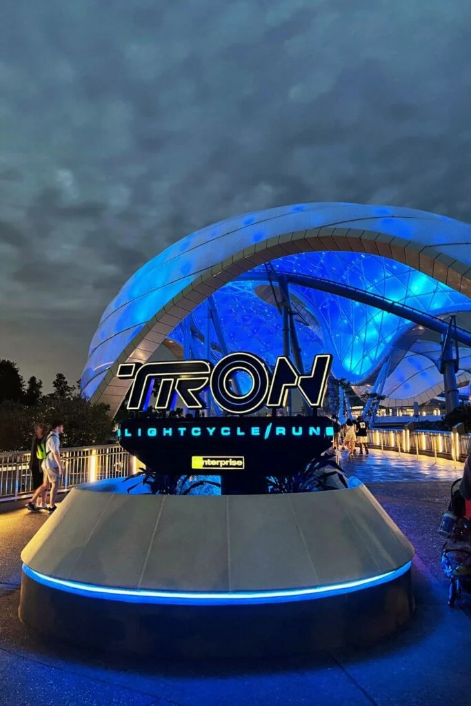 Photo of the entrance of TRON at Magic Kingdom.